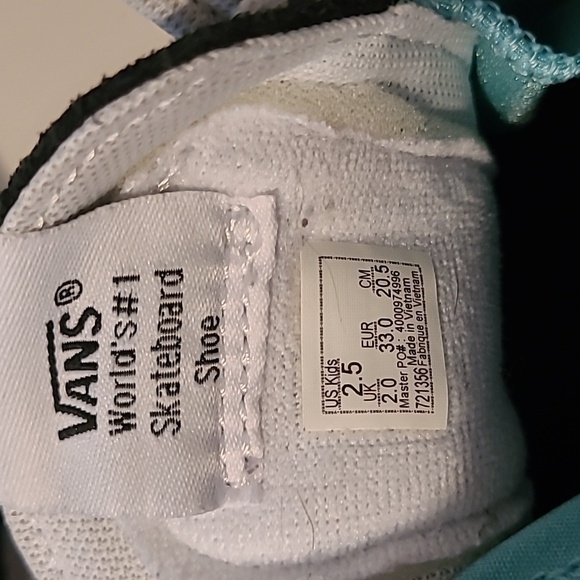 Vans Sk8 HI Black Gray White Mid Top Skateboard Sneakers Shoes Boys Kids US 2.5 - Picture 11 of 14